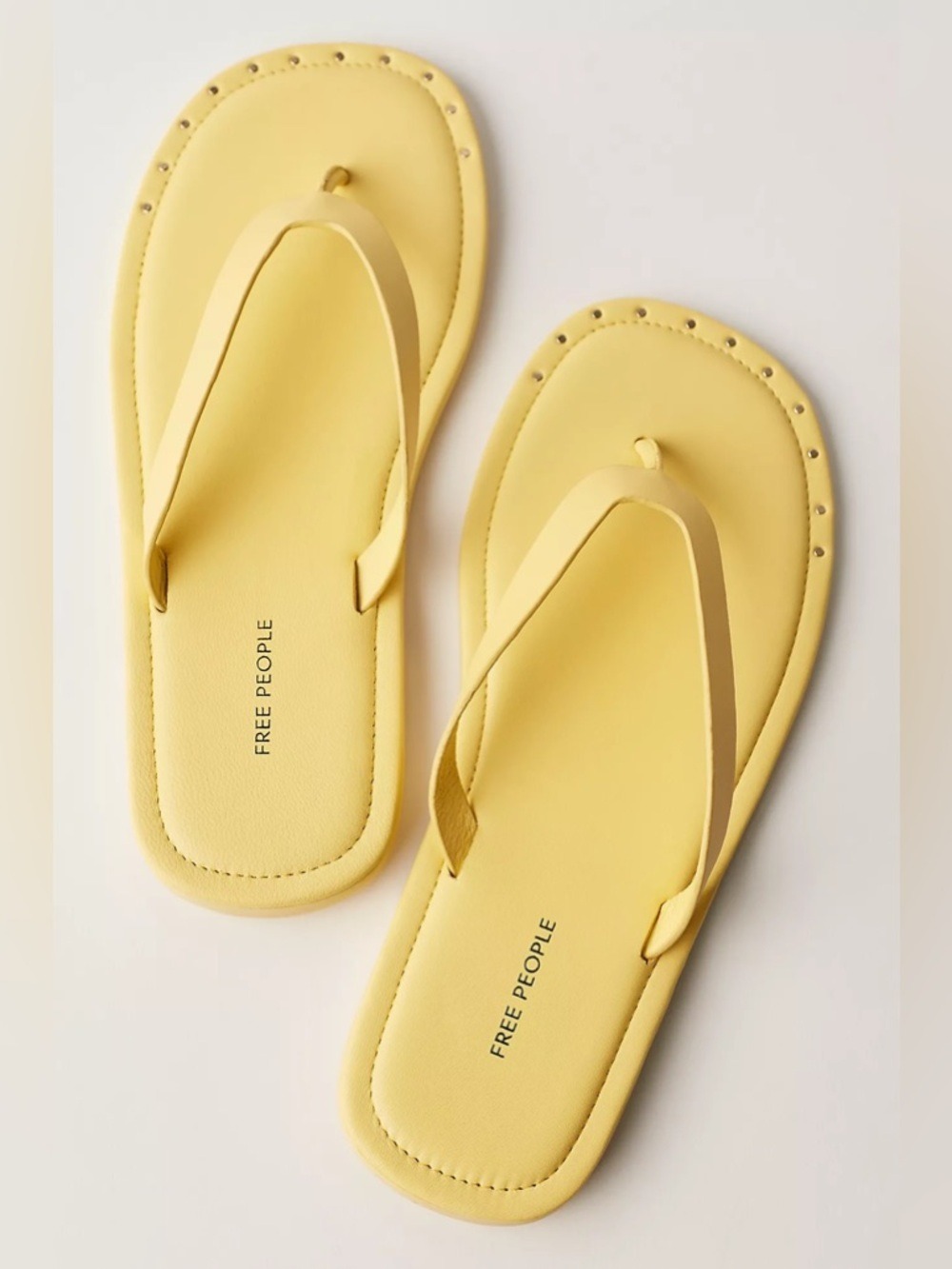 Free People Women’s Lemon Studded Sona Leather Thong Sandals—8